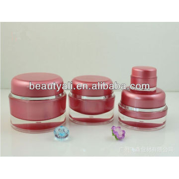 5ml 15ml 20ml 30ml 50ml 100ml 200ml Ronda Red Acrylic Jar Empaquetado de Cosméticos